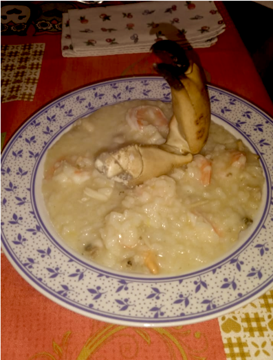 Risotto ai frutti di mare con zucchine, stracchino, pepe e timo